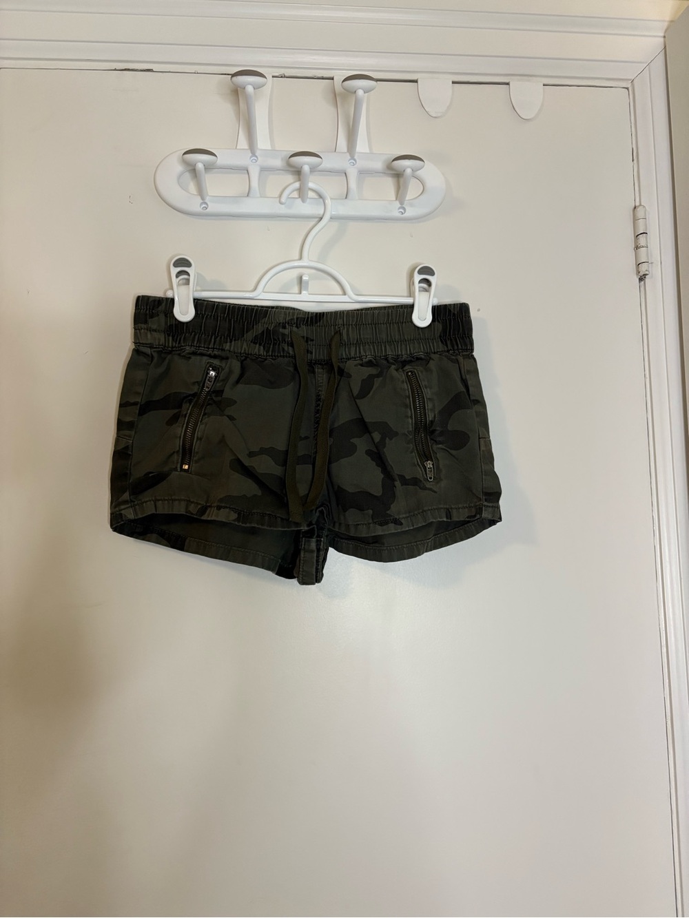 TNA Olive Green Camo Drawstring Shorts